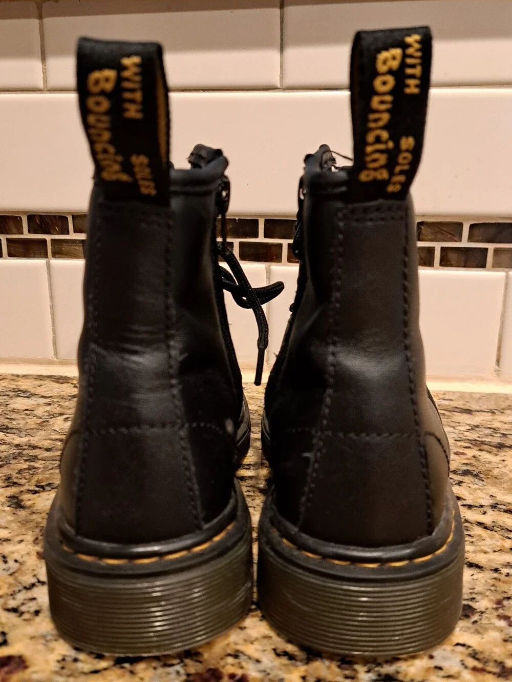 Dr. Martens Black Leather Lace-Up Combat Boots